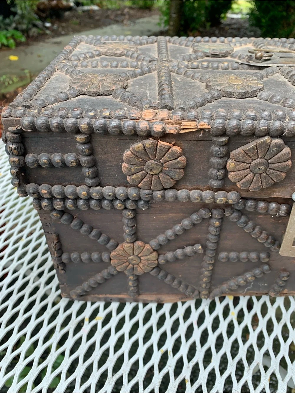 Antique Spanish Style Chest Box Keepsake Dowry 1800’s